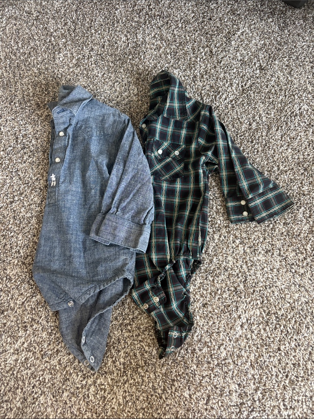 Baby Pearl Snap onesie shirts